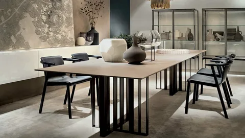 Metal dining table design
